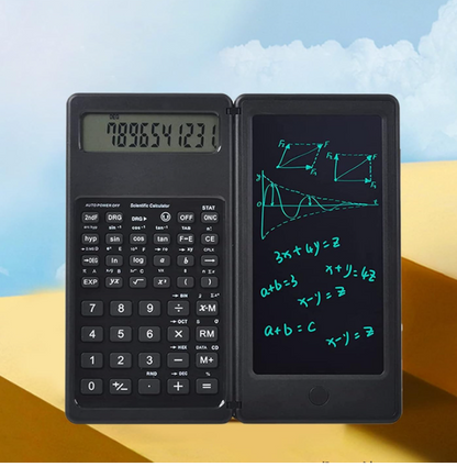 Scientific Calculator with Solar Powered Writing Tablet, 12-Digit, Standard Function, LED Display, Calculator for Students, Office