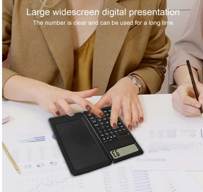 Scientific Calculator with Solar Powered Writing Tablet, 12-Digit, Standard Function, LED Display, Calculator for Students, Office