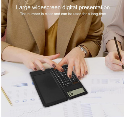 Scientific Calculator with Solar Powered Writing Tablet, 12-Digit, Standard Function, LED Display, Calculator for Students, Office