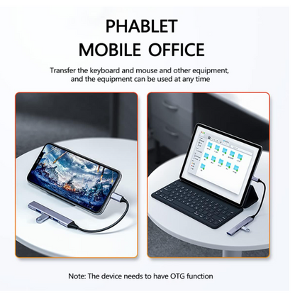Hub USB C Porta Multiplead Aptatore, Docking Station Tipo Adattatore USB 4 porte, 1 USB 3.0 e 3 USB 2.0 Hub per Macbook Pro/Air PS4 PC Portatile Unità mobili e altro ancora