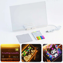 Lavagnetta Acrilico Led, Lavagnetta In Acrilico Con Luci Led, Lavagna Magica Cancellabile Con Supporto, Tavola Da Disegno Illuminata A Ledcon 30*20cm