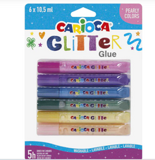 Glitter Glue Blister Confezione, 10.5 ml, 6 Colori Fluo, Colla Colorata per Decorazioni