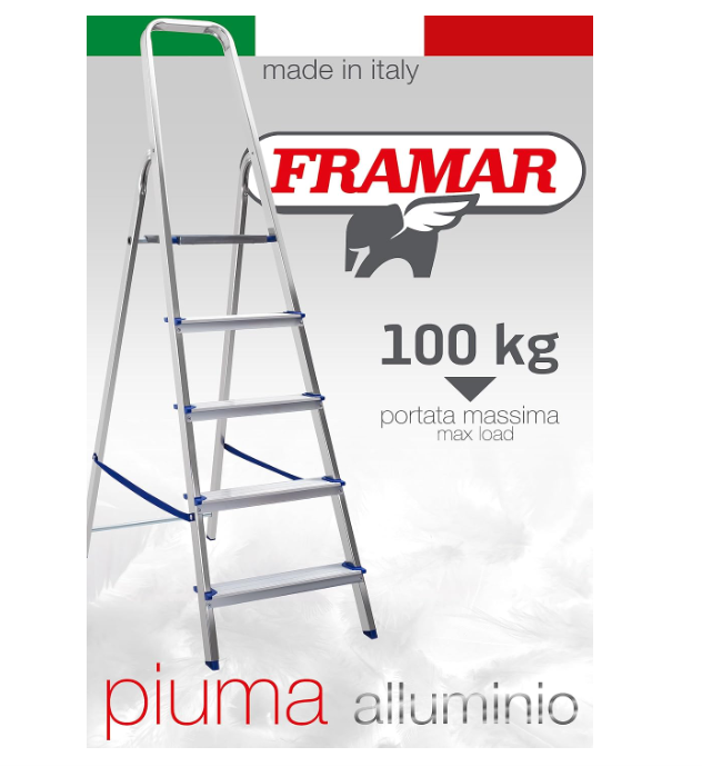 FRAMAR Piuma 3/4/5/6/7-Step Aluminum Ladder - Capacity