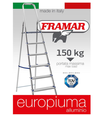FRAMAR Piuma 3/4/5/6/7-Step Aluminum Ladder - Capacity