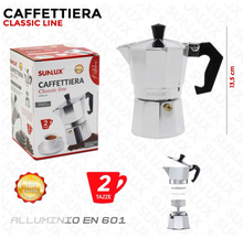 Caffettiera Induzione, Moka Induzione 1/2/3/6 Tazze, Moka in Alluminio per Caffè Espresso, Compatibile con Fornelli a Gas e Induzione