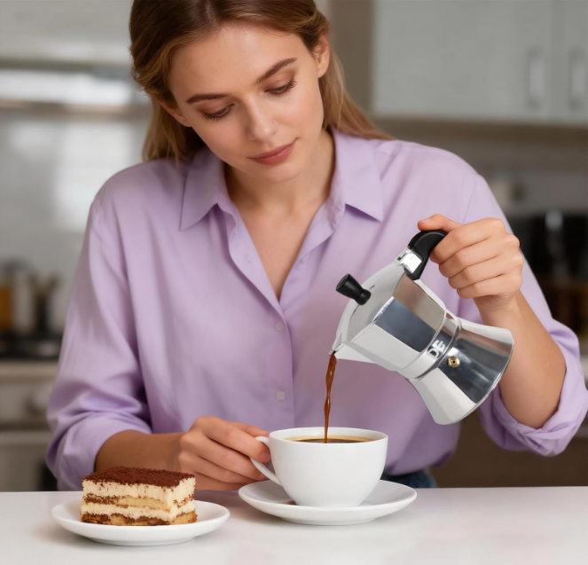 Induction Coffee Maker, Induction Moka Pot 1/2/3/6 Cups, Aluminum Espresso Moka Pot, Compatible with Gas and Induction Hobs