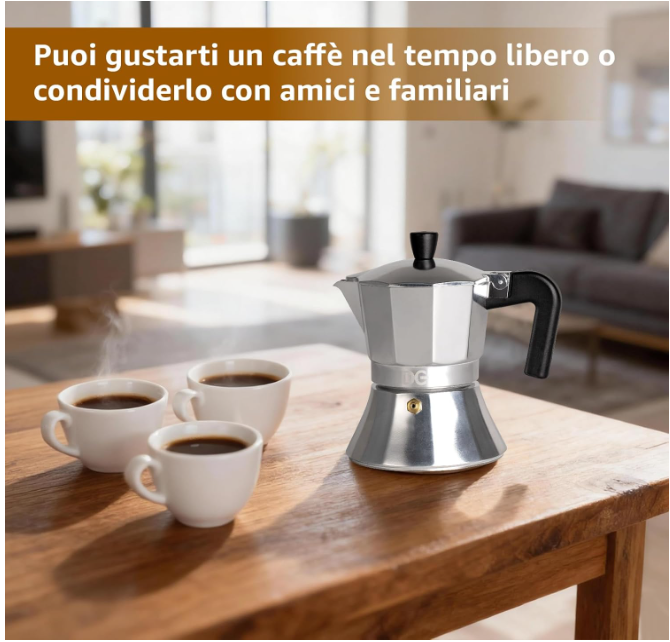 Induction Coffee Maker, Induction Moka Pot 1/2/3/6 Cups, Aluminum Espresso Moka Pot, Compatible with Gas and Induction Hobs