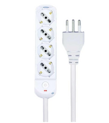 Ciabatta Elettrica Multipresa Universale 3/4/5/6 Posti Bianco SCHUKO Bipasso 10A/16A con Interruttore Spina 10A Cavo 1,5m Max 2500W 250V