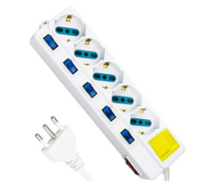 Ciabatta Multipresa a 4/5/6 Posti Spina Bipasso Schuko 10-16A con Interruttori Luminosi e Cavo 1.5m SPINA 16A per Uso Domestico