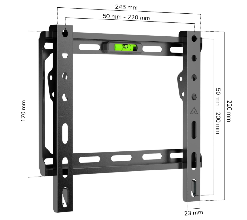 TekOne Supporto da Parete per TV 14"-42" Compatto e Resistente MAX 25KG Ideale per Installazione Sicura e Stabile