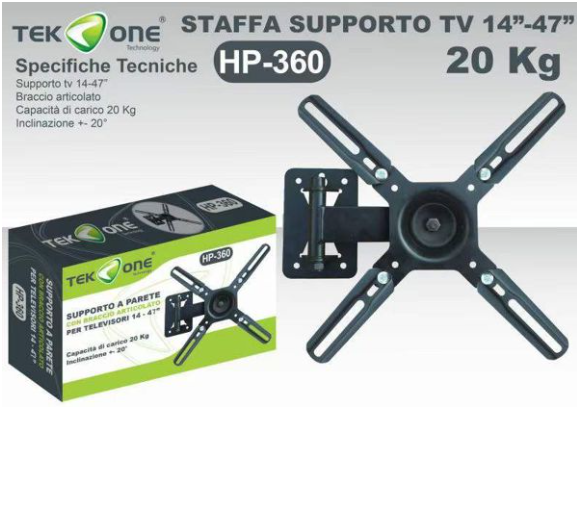 TeKone HP-360 TV Bracket LCD LED Wall Mount 14″ to 47″ MAX 20KG