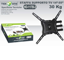 Staffa a Parete 117B max 30kg per TV LCD e Plasma 14-55" con Attacco VESA Inclinabile e Braccio Snodabile Estensibile Supporto Muro Schermo Piatto