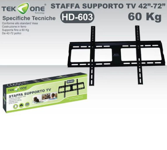 TekOne Wall Mount for 42-72'' LED/LCD TV - VESA Standard, Up to 60kg