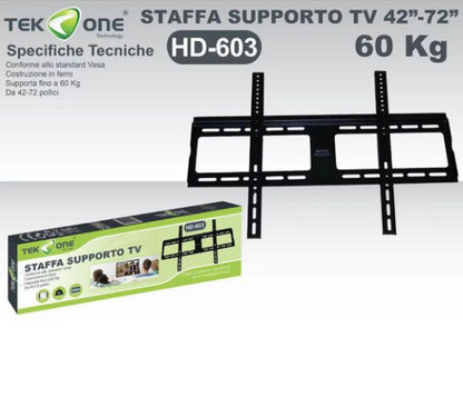 TekOne Wall Mount for 42-72'' LED/LCD TV - VESA Standard, Up to 60kg
