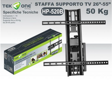 Staffa TV a Parete per TV LCD LED plasma e Curvi da 26-55 pollici, Inclinabile Supporto da Parete per TV, Max VESA Supporto Ultra Resistente 50 kg