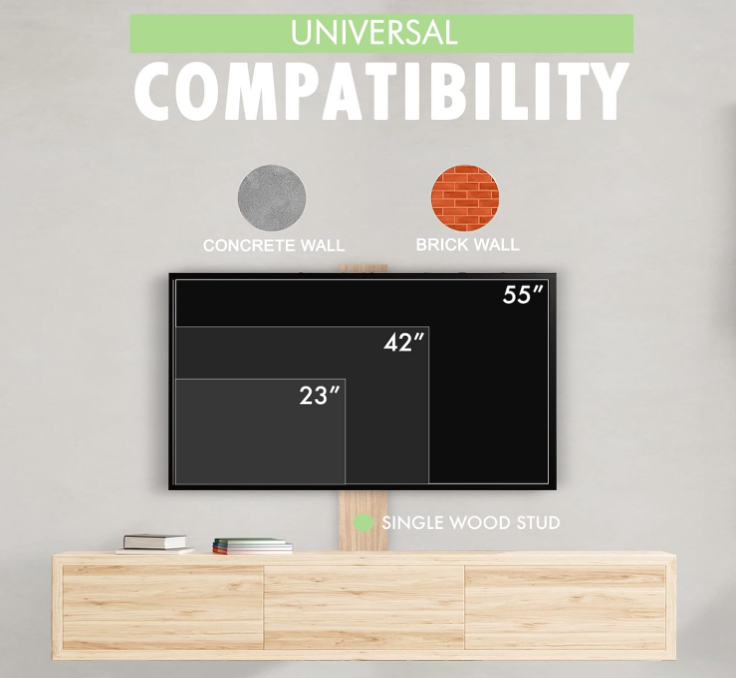 Supporto da Parete TekOne per TV 42"-86" - Robusto, Regolabile e Affidabile max 100kg
