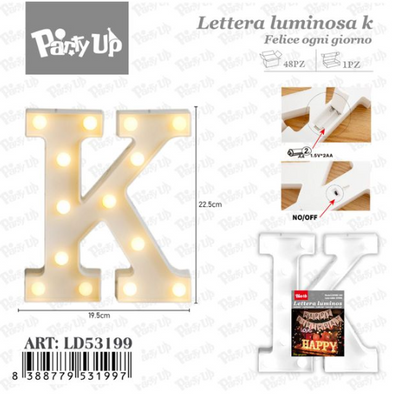 Lettere in Legno Decorative – 17 x 23 cm ABCDEFGHIJKLMNOPQRSTUVWXYZ+OMAGGIO 1 CONFEZIONE BATTERIE AA