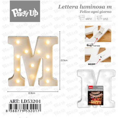 Lettere in Legno Decorative – 17 x 23 cm ABCDEFGHIJKLMNOPQRSTUVWXYZ+OMAGGIO 1 CONFEZIONE BATTERIE AA