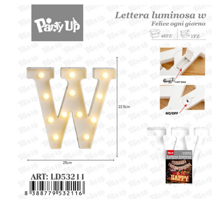 Lettere in Legno Decorative – 17 x 23 cm ABCDEFGHIJKLMNOPQRSTUVWXYZ+OMAGGIO 1 CONFEZIONE BATTERIE AA