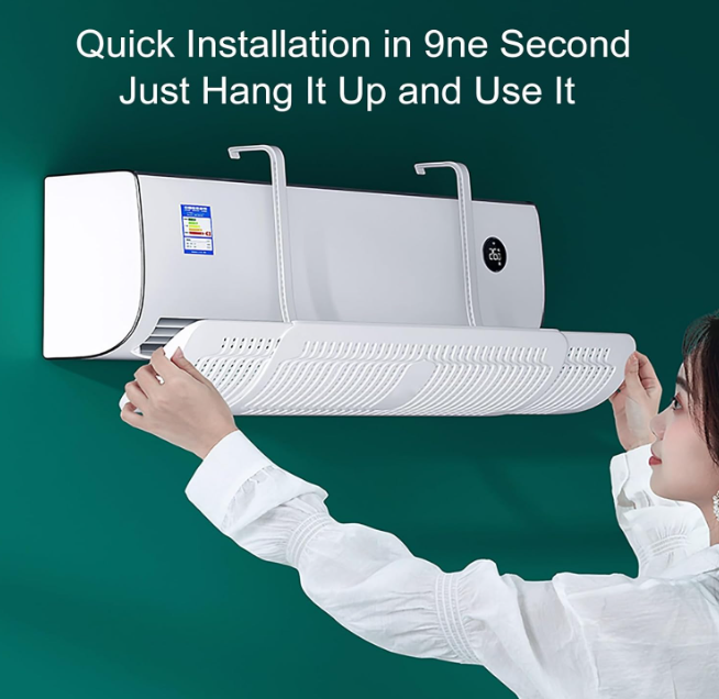 Deflettore di Flusso per condizionatore d'Aria, Schermo deflettore per unità Split AC, deflettori di Ventilazione retrattili, Acqua anticondensa, direzione del Vento Regolabile