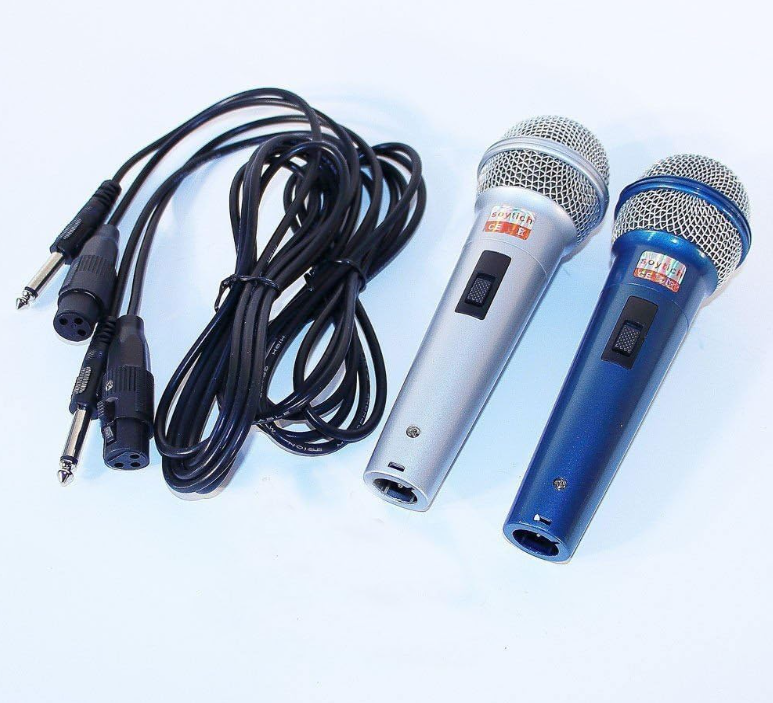Coppia Microfoni Dinamico TeKone Te-119 Con Filo Karaoke Conferenza hsb