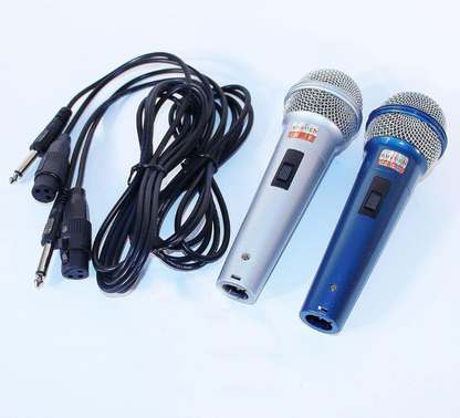 Coppia Microfoni Dinamico TeKone Te-119 Con Filo Karaoke Conferenza hsb