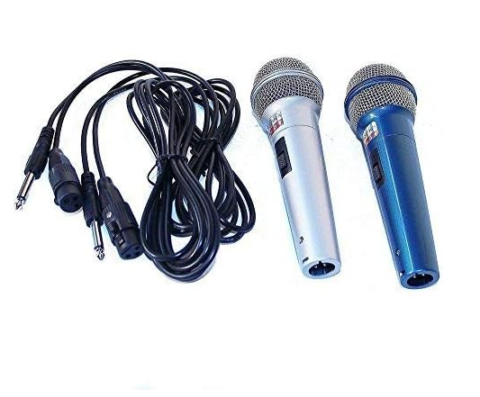 Coppia Microfoni Dinamico TeKone Te-119 Con Filo Karaoke Conferenza hsb