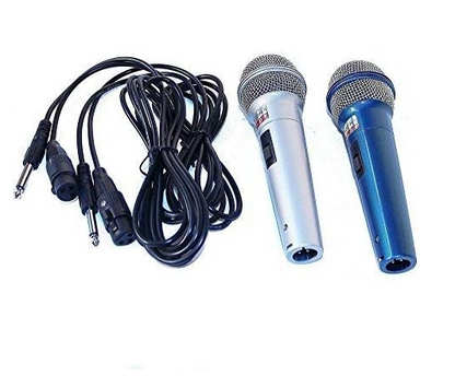 Coppia Microfoni Dinamico TeKone Te-119 Con Filo Karaoke Conferenza hsb