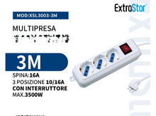 Ciabatta Multipresa Elettrica con 3/4/5/6 Posti Schuko Interruttore Accensione Bianca Pratica Cavo 3M Spina 16A