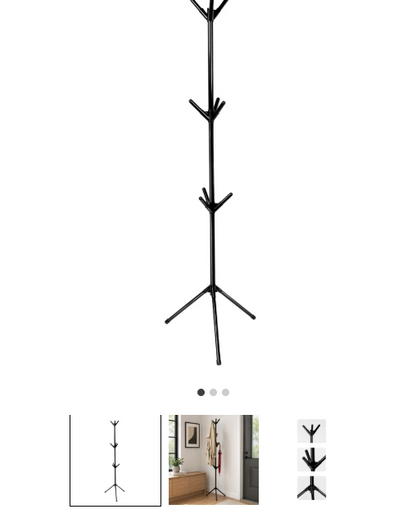 Appendiabiti da Terra in Metallo 9 Ganci h162 cm Struttura Robusta con 3 Piedini Antiscivolo e Montaggio Semplice ad Incastro