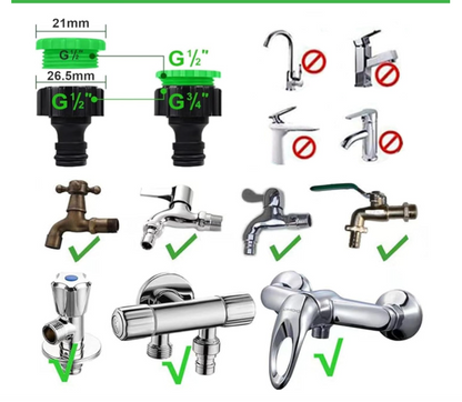 Tubo Estensibile da Giardino 15 MT con Pistola Multigetto 7 Modalità di Spruzzo e Accessori Super Leggero e Flessibile