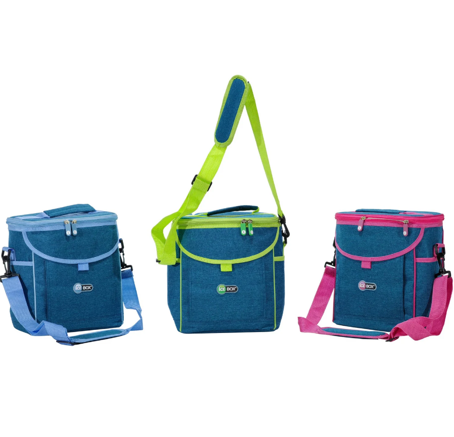 Borsa Termica Effetto Jeans 11 Litri h27x27x17 cm in Poliestere con Rivestimento Alluminio e Tracolla Regolabile