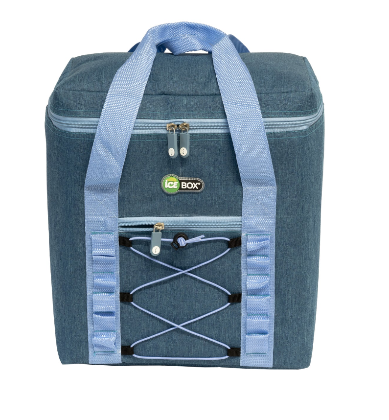 Jeans Cooler Bag 20 Liters h34x29x20 cm High-Performance Insulation Water-Resistant with Secure Zipper and Robust Handles for Travel and Outdoor Activities
