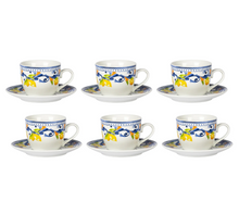 Servizio da Caffè in Porcellana Lemònia 9 cl 6 tazzine da caffè e 6 piattini coordinati.