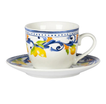 Servizio da Caffè in Porcellana Lemònia 9 cl 6 tazzine da caffè e 6 piattini coordinati.