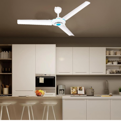 Ventilatore a Pale da Soffitto Portatile 23 Watt h24cm x ø90cm con 3 Pale in Plastica Resistente e Interruttore ON/OFF sul Cavo