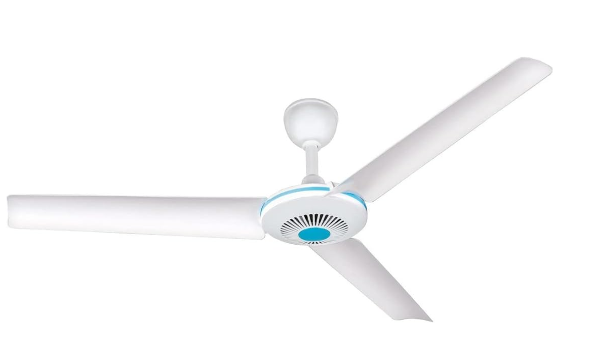 Ventilatore a Pale da Soffitto Portatile 23 Watt h24cm x ø90cm con 3 Pale in Plastica Resistente e Interruttore ON/OFF sul Cavo