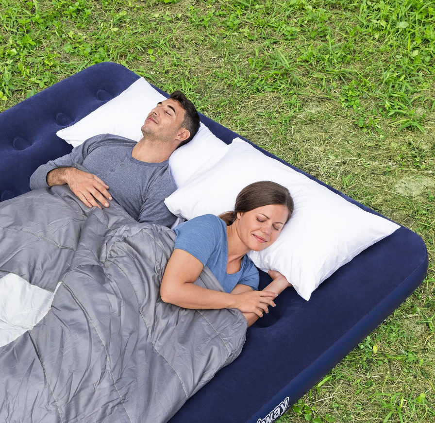 Bestway Materasso Matrimoniale Gonfiabile da Campeggio Blu 22x203x183 cm per 2 Persone Carico 300 kg Vinile Resistente