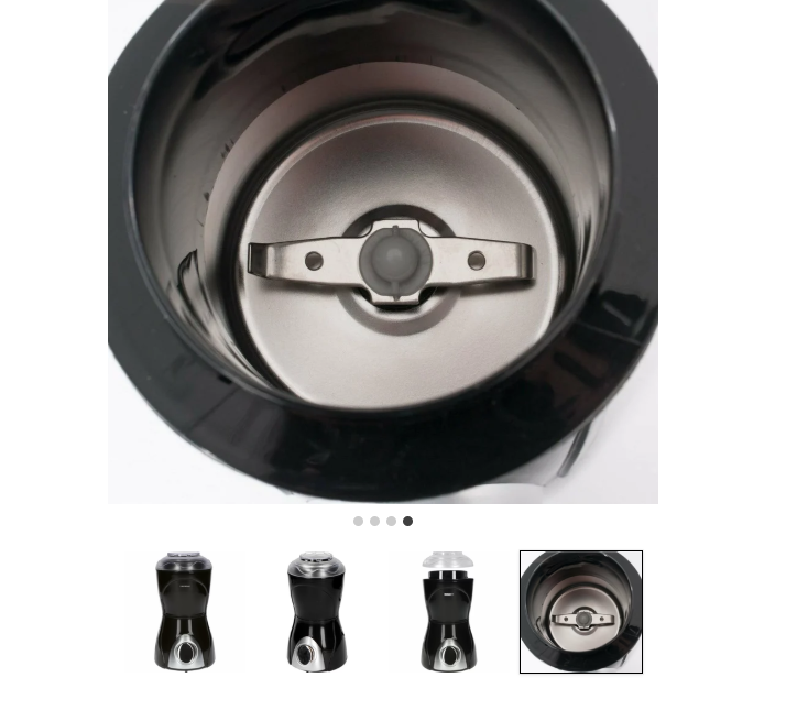 Macinacaffè Elettrico Macinì 200 Watt con Lame in Acciaio Inox Capacità 50 gr Coperchio Trasparente e Sicuro Funzione Pulse Lunghezza Cavo 110 cm