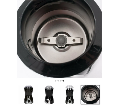 Macinacaffè Elettrico Macinì 200 Watt con Lame in Acciaio Inox Capacità 50 gr Coperchio Trasparente e Sicuro Funzione Pulse Lunghezza Cavo 110 cm