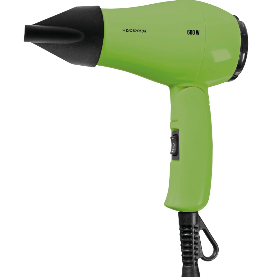 Dictrolux Foldable Travel Hair Dryer 600 Watt with DC Motor 2 Speed Settings Cool Shot Nozzle and Diffuser Included