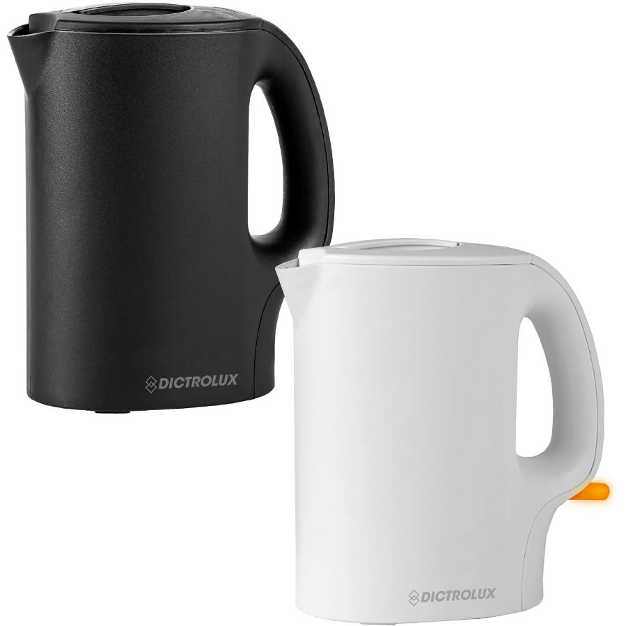 Bollitore Elettrico 1 Litro 900 Watt Nero con Coperchio Apribile per Uso Domestico Funzioni di Sicurezza e Beccuccio Anti Goccia