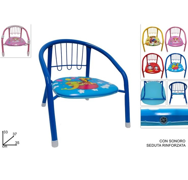 Children's Chair with Sound-Emitting Metal Seat, Ergonomic with Armrests, Comfort and Fun for Nurseries, Living Rooms, and Kindergartens L35*W27*H37CM