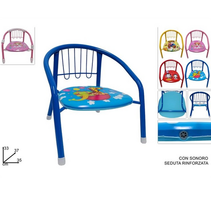 Children's Chair with Sound-Emitting Metal Seat, Ergonomic with Armrests, Comfort and Fun for Nurseries, Living Rooms, and Kindergartens L35*W27*H37CM