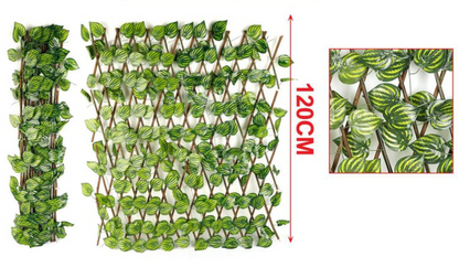 Artificial Hedge with Extendable Wooden Trellis Il Gruppone 120cm