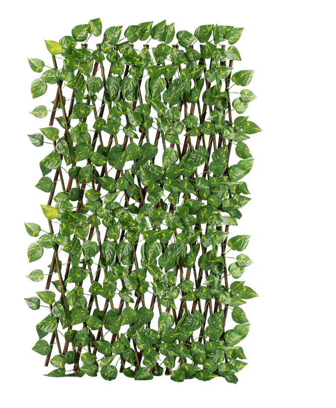 Artificial Hedge with Extendable Wooden Trellis Il Gruppone 120cm
