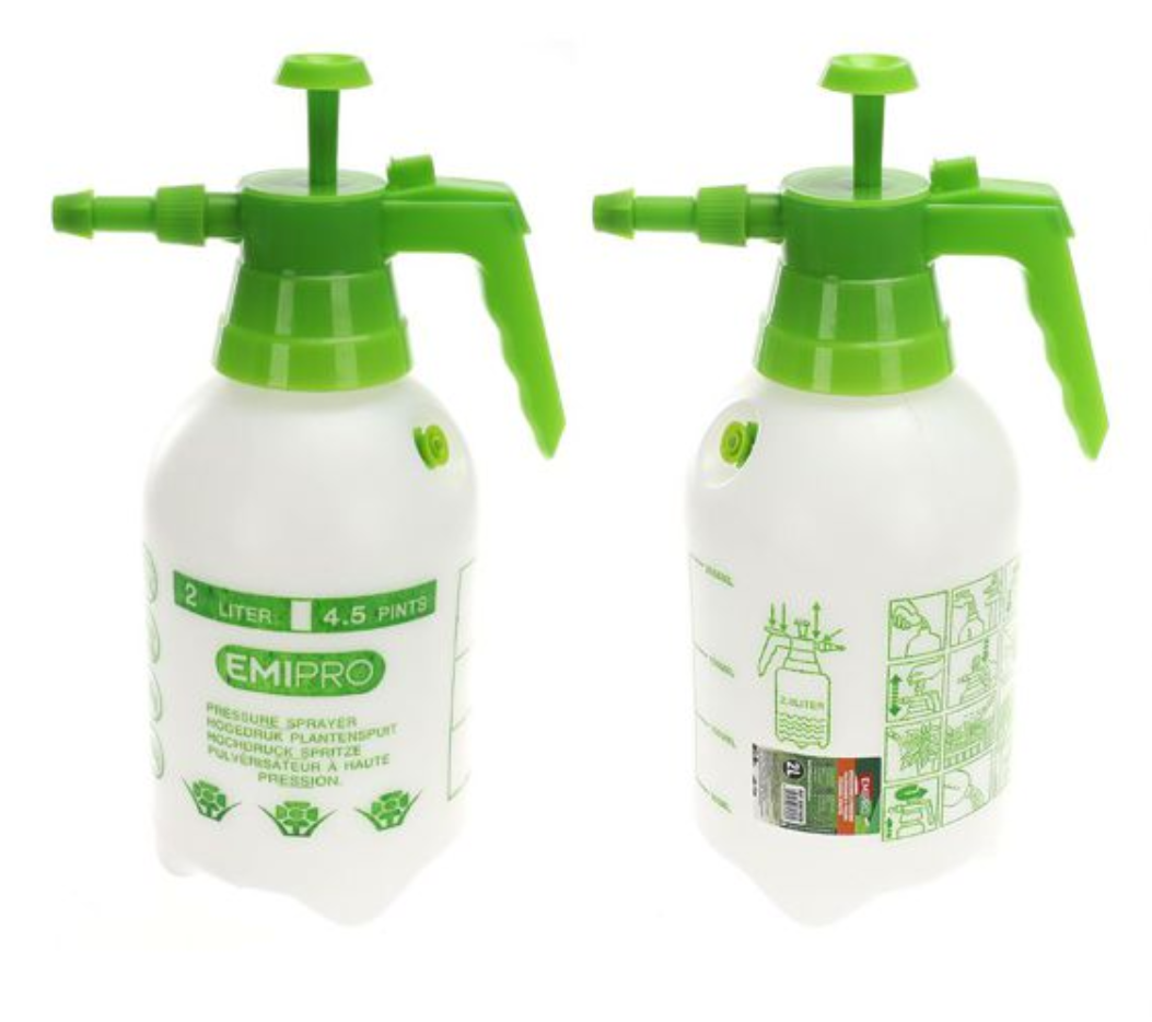 Spruzzatore a Pressione da 2 L, Ugello Regolabile, Nebulizzatore Acqua e Diserbante, da Giardino, Bianco Verde