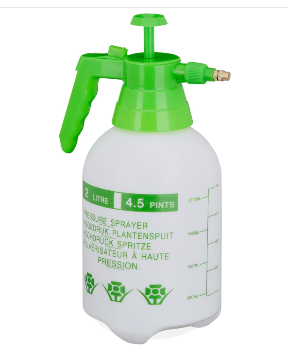 Spruzzatore a Pressione da 2 L, Ugello Regolabile, Nebulizzatore Acqua e Diserbante, da Giardino, Bianco Verde