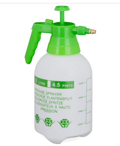 Spruzzatore a Pressione da 2 L, Ugello Regolabile, Nebulizzatore Acqua e Diserbante, da Giardino, Bianco Verde