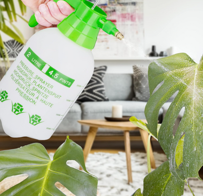 Spruzzatore a Pressione da 2 L, Ugello Regolabile, Nebulizzatore Acqua e Diserbante, da Giardino, Bianco Verde